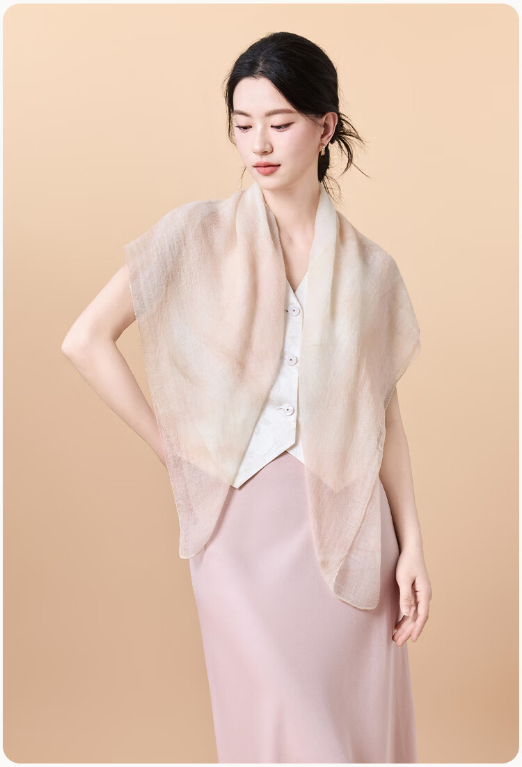 JIUMU 100% Cashmere Fine-Spun Cloud Mist Yarn Finger Ring, Fleece Outer Wrap, Large Shawl Scarf, Gift for Teachers And Mothers 11