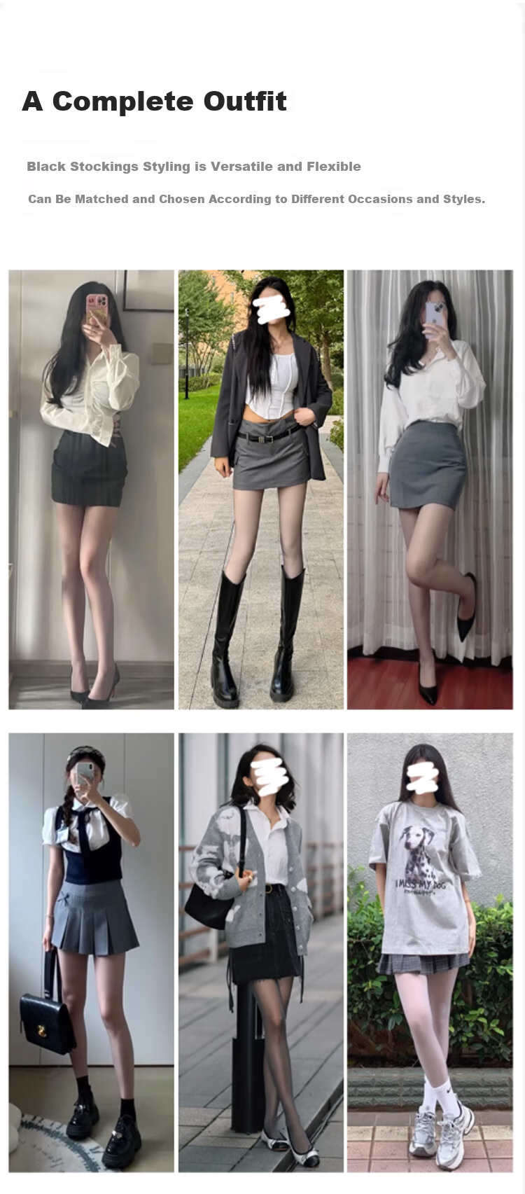 Xueqiman 0D Gray Ultra-Thin Airy Sheer Sexy Black Pantyhose with T-Crotch Slimming Anti-Snag Nude-Look Tights for Spring 12