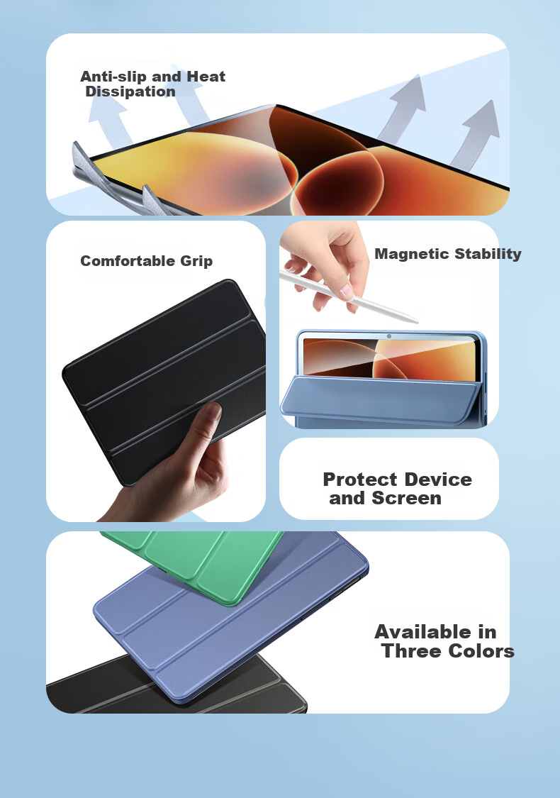 CangHua Compatible with Xiaomi Pad 6S Pro Case, 12.4-Inch, 2024 Model Mi Pad 6S Pro Protective Cover, Tri-Fold Stand, Ultra-Thin Full Coverage, Shockproof Sleep Skin Case 2