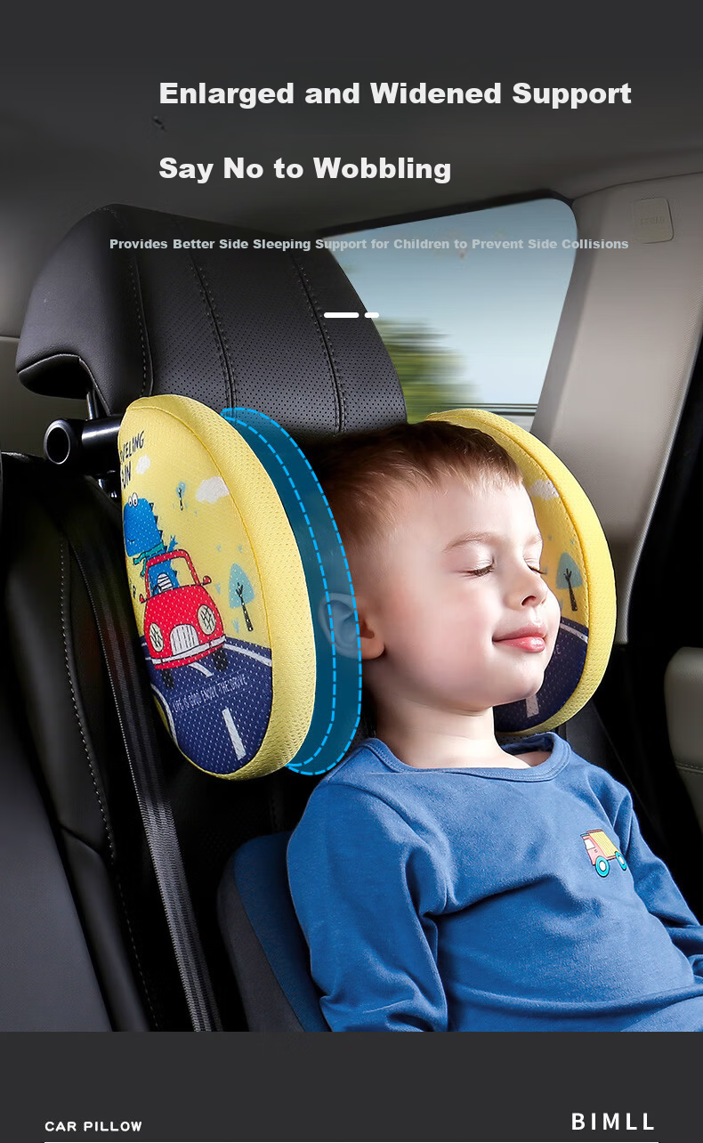 BIMLL Car Headrest Neck Pillow Memory Foam Children's Rear Seat Sleeping Pillow Side Sleep Support Cushion 10