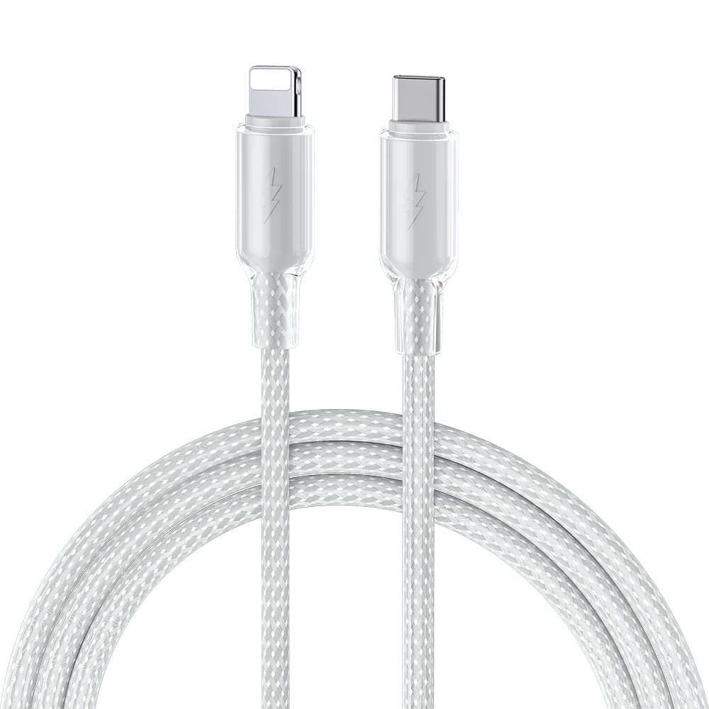 Oumake Apple Charging Cable Compatible with Original iPhone 13 Pro Max 14 X 12 Fast Charging Data Cable Car Charger Cable [Apple 6-14 Fast Charge] Ice Transparent White - 2m