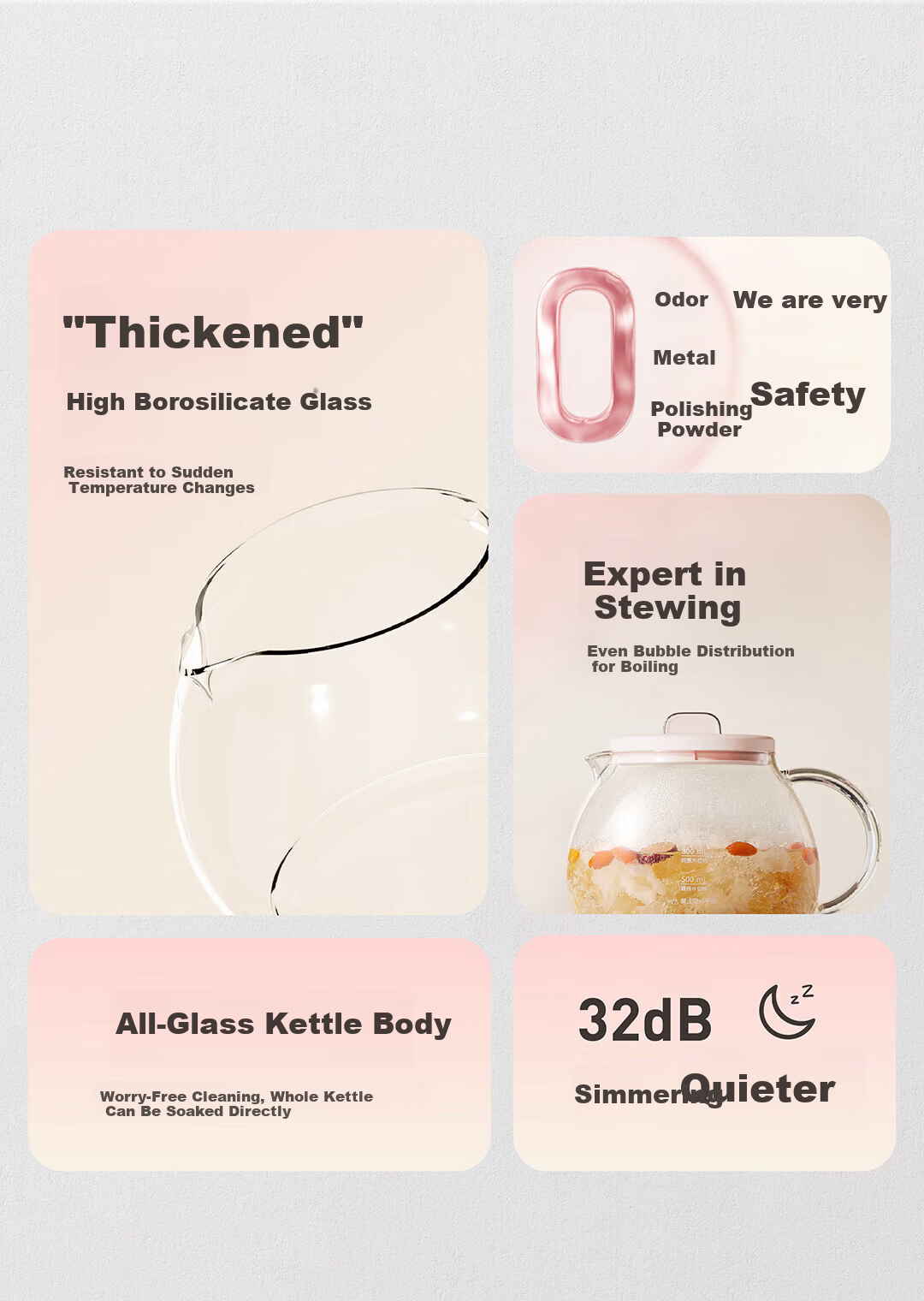 Joyoung 1L Glass Health Pot Temperature Control Kettle Multifunctional Tea Kettle Office Flower Tea Kettle No Glue Water Boiler 24H Reservation 24H Keep Warm K10D-WY102 4