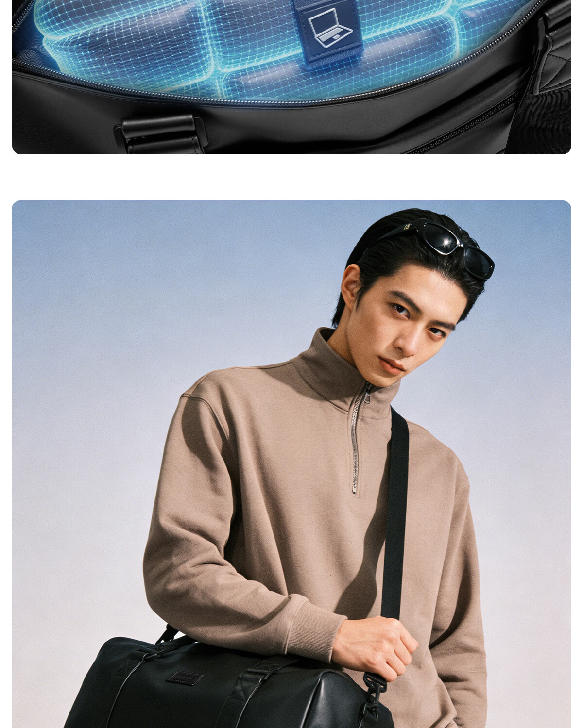 HLA Travel Bag Men Handheld Luggage Short Trip Business Laptop Bag Large Capacity Sports Fitness Bag Women Lightweight Travel Tote 9