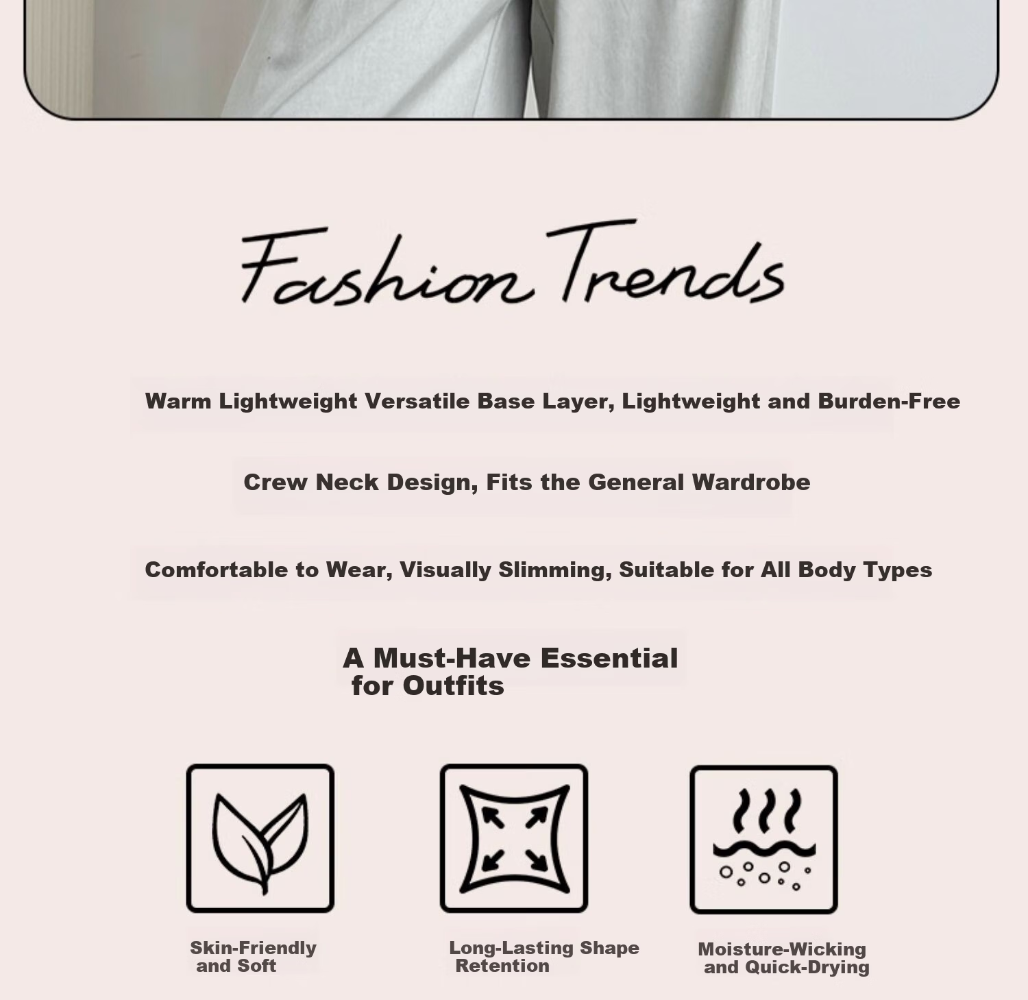 MiiOW Women's Long Sleeve Round Neck Knit Base Shirt 2025 New Spring Autumn Slim Fit Top 3