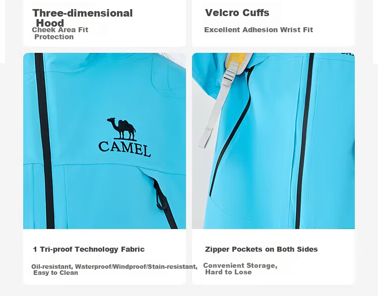 CAMEL RainBlade LT 3-in-1 Waterproof Windproof Mountaineering Jacket 2025 Outdoor Storm-Grade 28