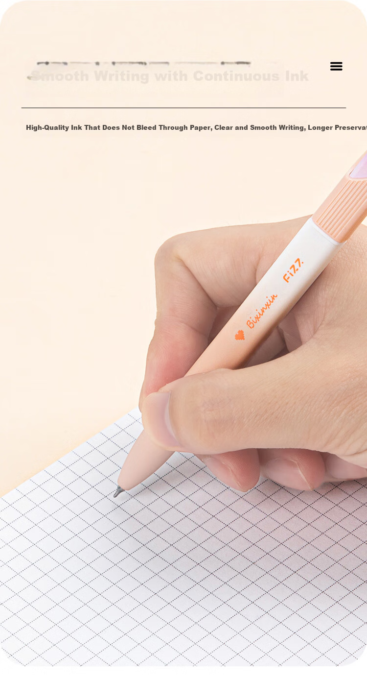 Fizz Quick-Dry Retractable Gel Pen 0.5mm Low Center of Gravity Dual Ballpoint CS Black Tip Office Signature Pen Student Exam Writing Pen 2-Pack Blue Ink B73016 5