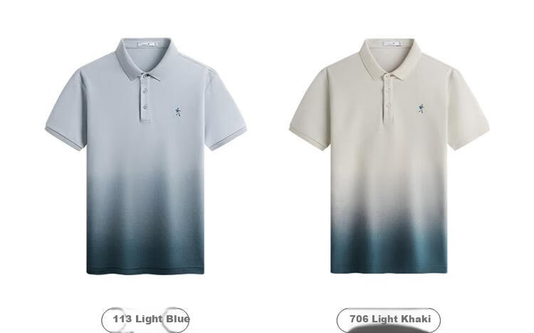 DANCING WOLVES [7A Antibacterial 2A Mite-Resistant] Summer Tie-Dye Short Sleeve Polo Shirt for Men 706 Light Khaki M(170) 8
