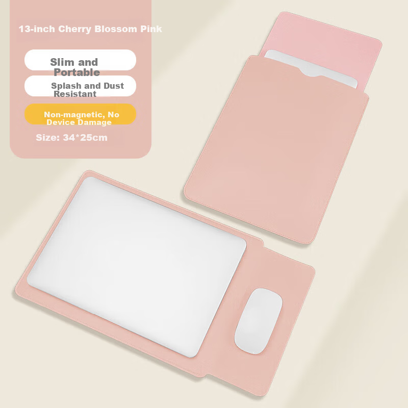 Biyoumei Laptop Sleeve Compatible with Lightweight 13-inch Apple Xiaomi Huawei Leather Magnetic-free Protective Case