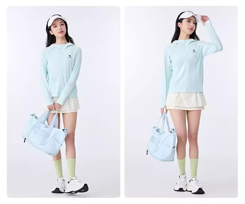 CAMEL Original Yarn Sun Protection Cooling Slim Fit Women's Knit Jacket 26 Spring Summer New Moisture-Wicking Quick-Dry Breathable 8010 15