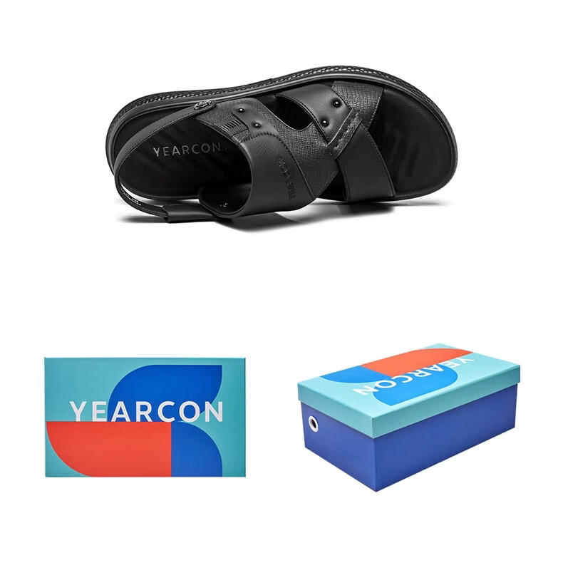 Eierkang Men's Breathable Comfortable Casual Beach Sandals Dual-Wear Driving Slippers 61875W Black Size 42 13