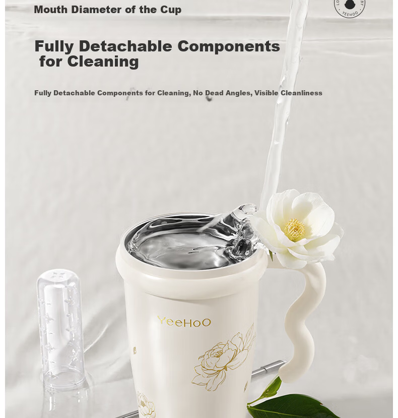 YEEHOO Large Capacity Insulated Straw Water Bottle Office Tea Cup Kids Water Bottle Jumbo Ice Cup 20
