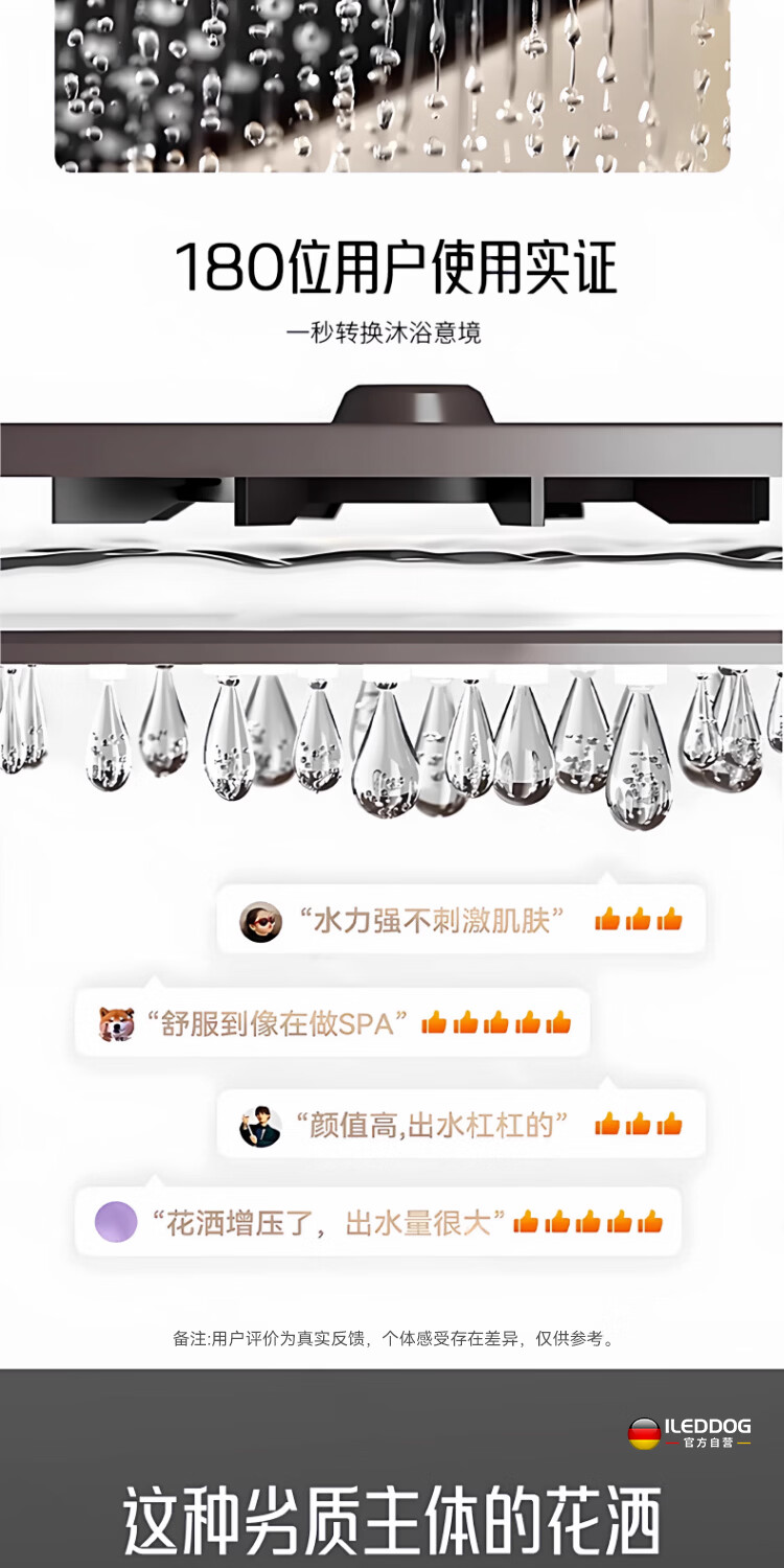 ILeddog [Germany] All-Copper Body Shower Set Home Bathroom Bath Shower Head Complete Set SL-003 5