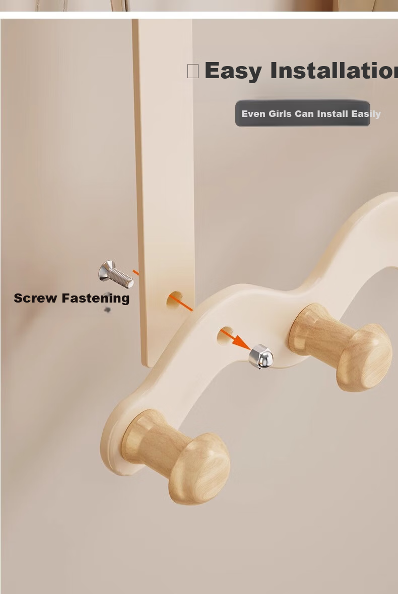 Tiger Mister Over Door Hook Rack No Drilling Bedroom Door Clothes Bag Storage 6 Hooks 4