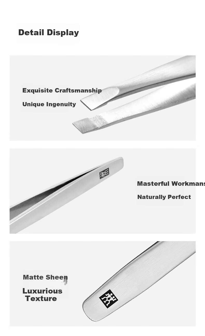 ZWILLING Slant Tip Tweezers Eyebrow Tweezer Hair Removal Stainless Steel Beauty Tool Beard Mustache Germany 16