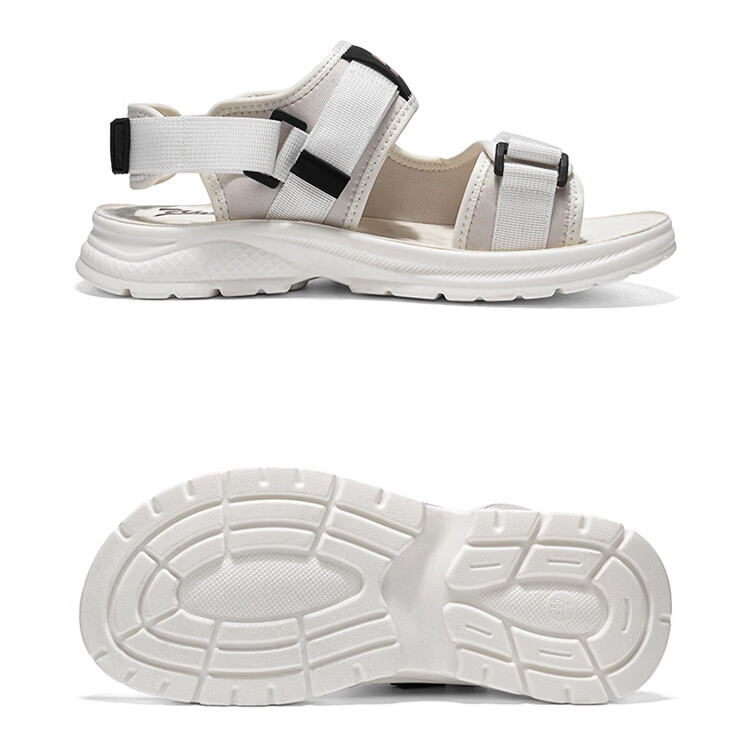 Warrior Men's Sandals 2026 Summer New Breathable Casual Beach Shoes with Velcro Outdoor Slippers Beige Black Size 44 24