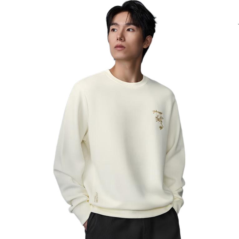 HLAHLA Men's Autumn Sweatshirt Mountain Embroidered Soft Long Sleeve New Year Edition