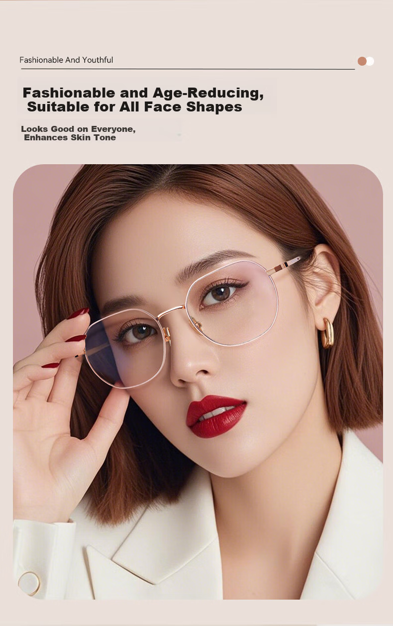 Xiyanghong Pure Titanium Reading Glasses for Women, Fashionable High-End Anti-Blue Light Mother's Day Gift for Mom, New Model E301 200 Degrees 2025 3