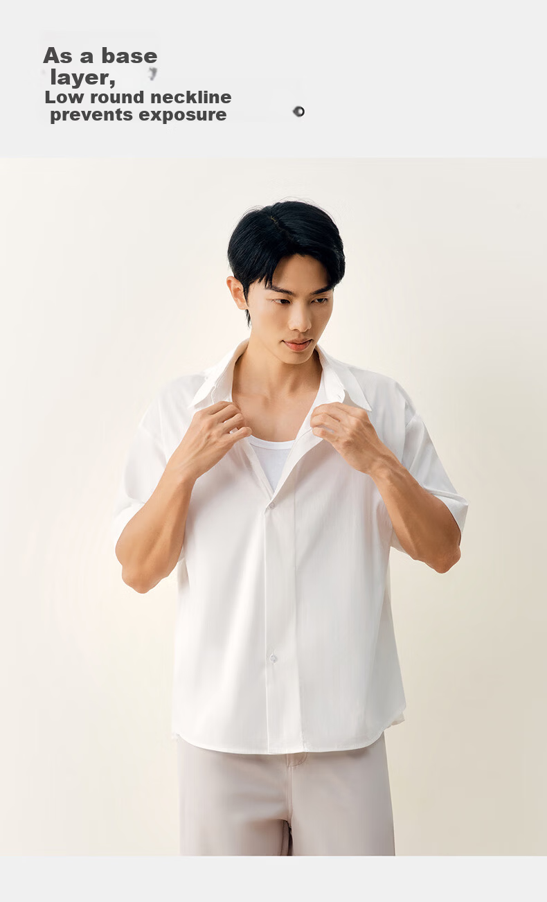 THREEGUN [2-Pack] Men's 3A Antibacterial Anti-Mite Breathable Stretch Cotton Sports Tank Top 5