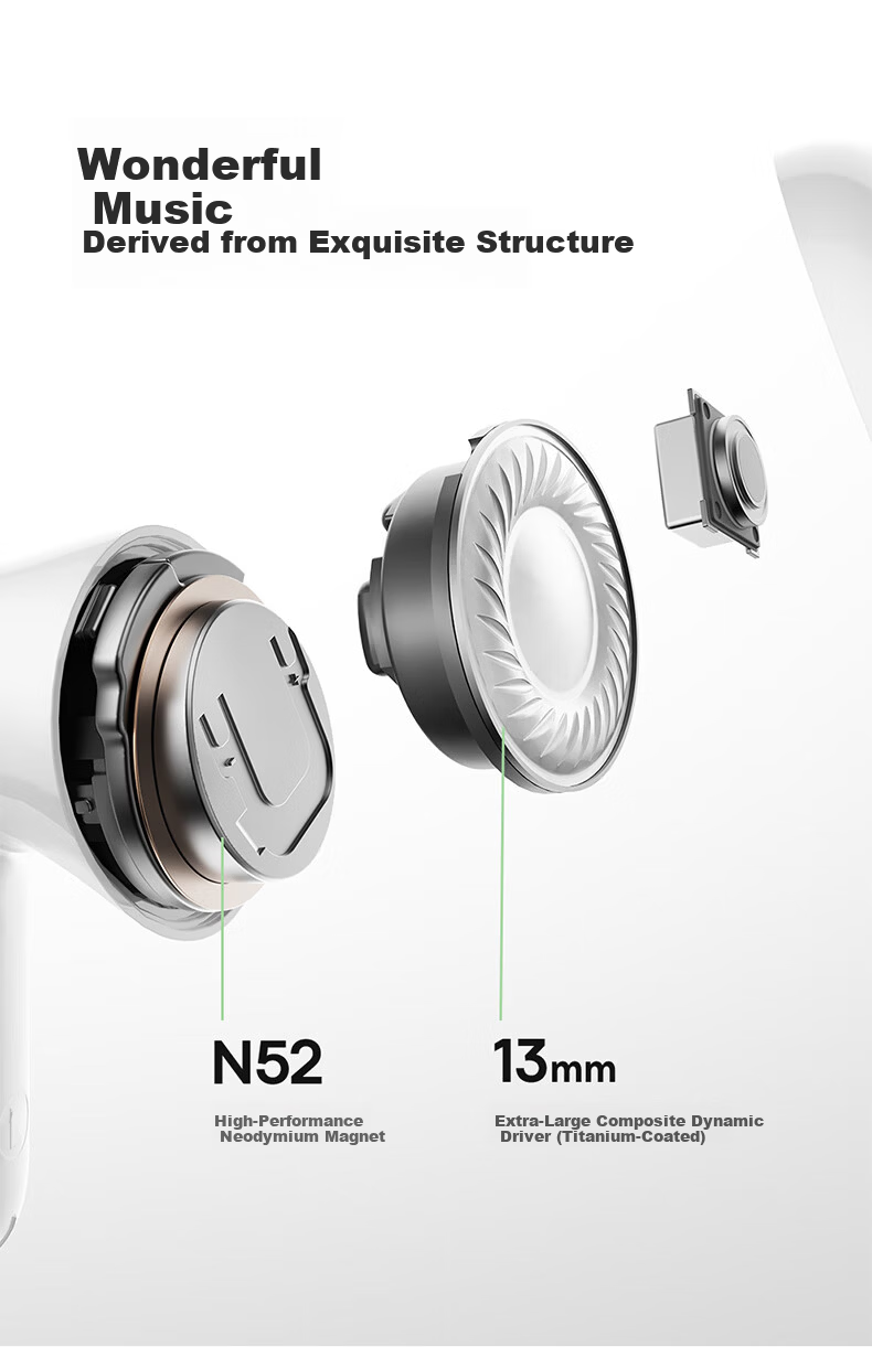 BASEUS BS1NC Semi-In-Ear Active Noise Cancelling AI Bluetooth Earphones Wireless 40H Long Battery Life Comfortable Earbuds for Apple Huawei Vivo Phones Gift 14
