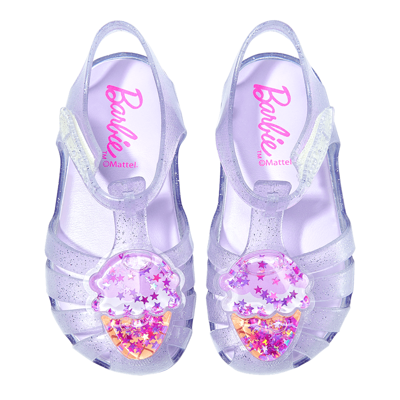 Barbie Kids Girls Summer Closed-Toe Sandals Fashion Jelly Shoes Outdoor Soft Sole DA7230 Size 29 Light Purple