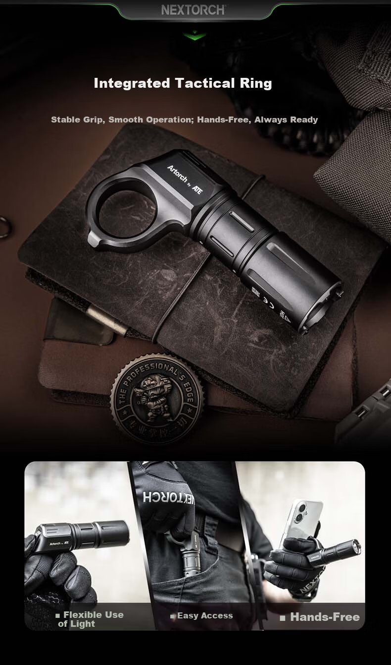 NEXTORCH ARTORCH High Brightness EDC Tactical Duty Flashlight Outdoor Emergency Powerful Rechargeable Mini Flashlight 5