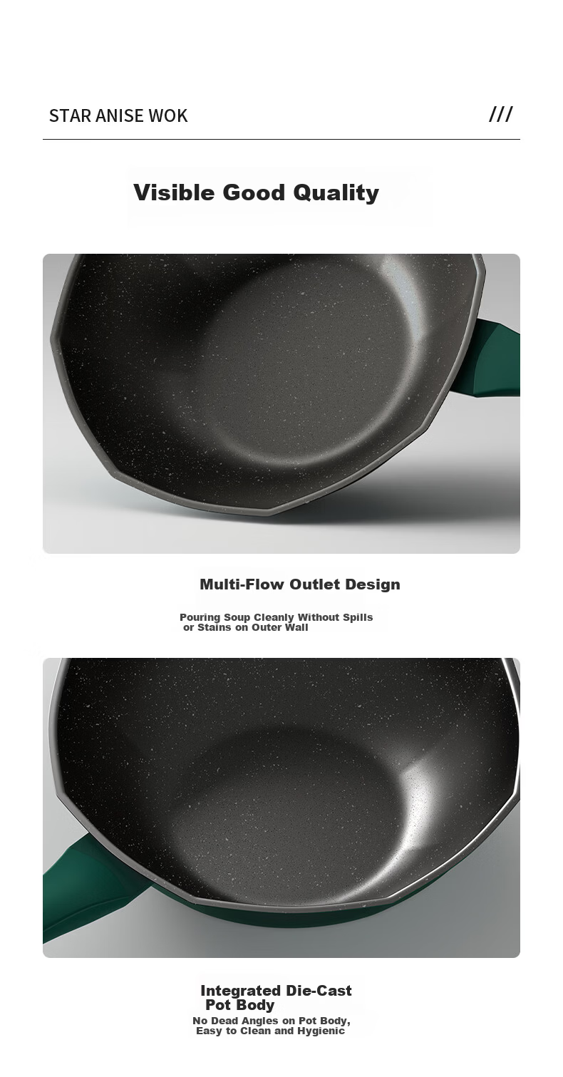 KONKA Non-Stick Frying Pan 34cm Large Capacity Stir-Fry Pan Compatible with Induction Cooker and Gas Stove 12