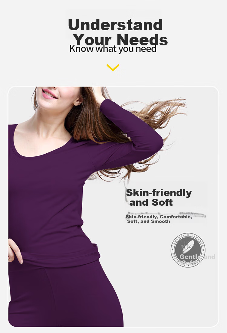 Bingxue Kapok Women's Modal Cotton Seamless 7A Antibacterial Thin Thermal Underwear Set Autumn Winter Base Layer Knitwear 8
