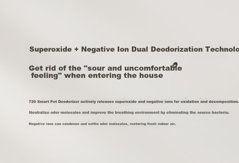 720 Pet Odor Removal Air Purifier for Cat and Dog Litter Odor, 99.9% Sterilization, Negative Ion Super Oxygen Deodorizer, Bathroom Freshener, Zero Consumables, Huawei Smart Link 4