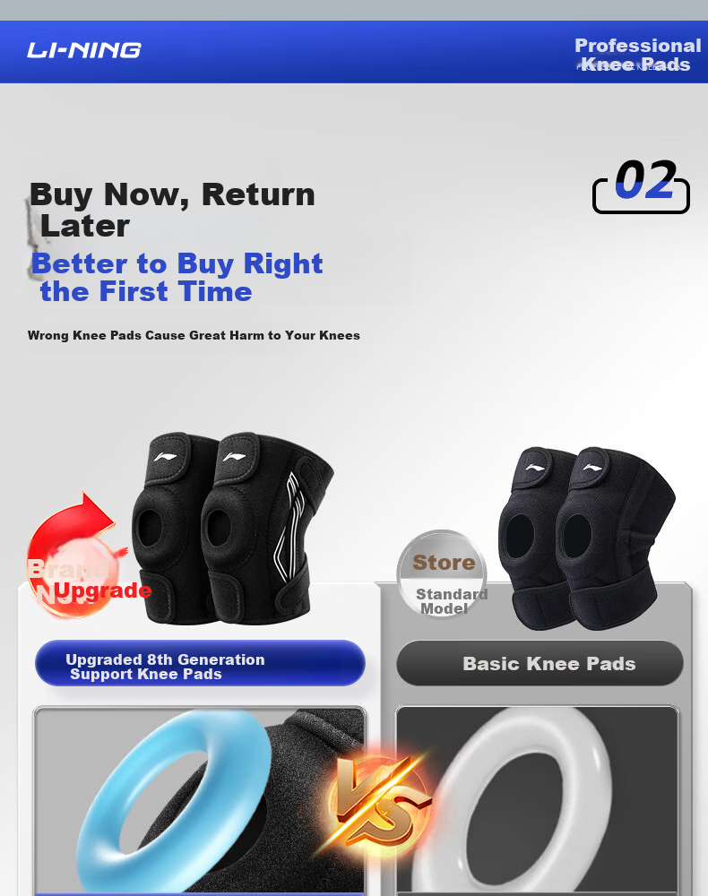 LI-NING Knee Brace for Meniscus Injury, Sports Joint Synovitis, Effusion, Patellar Ligament Support, Unisex Running and Basketball Protective Gear 10