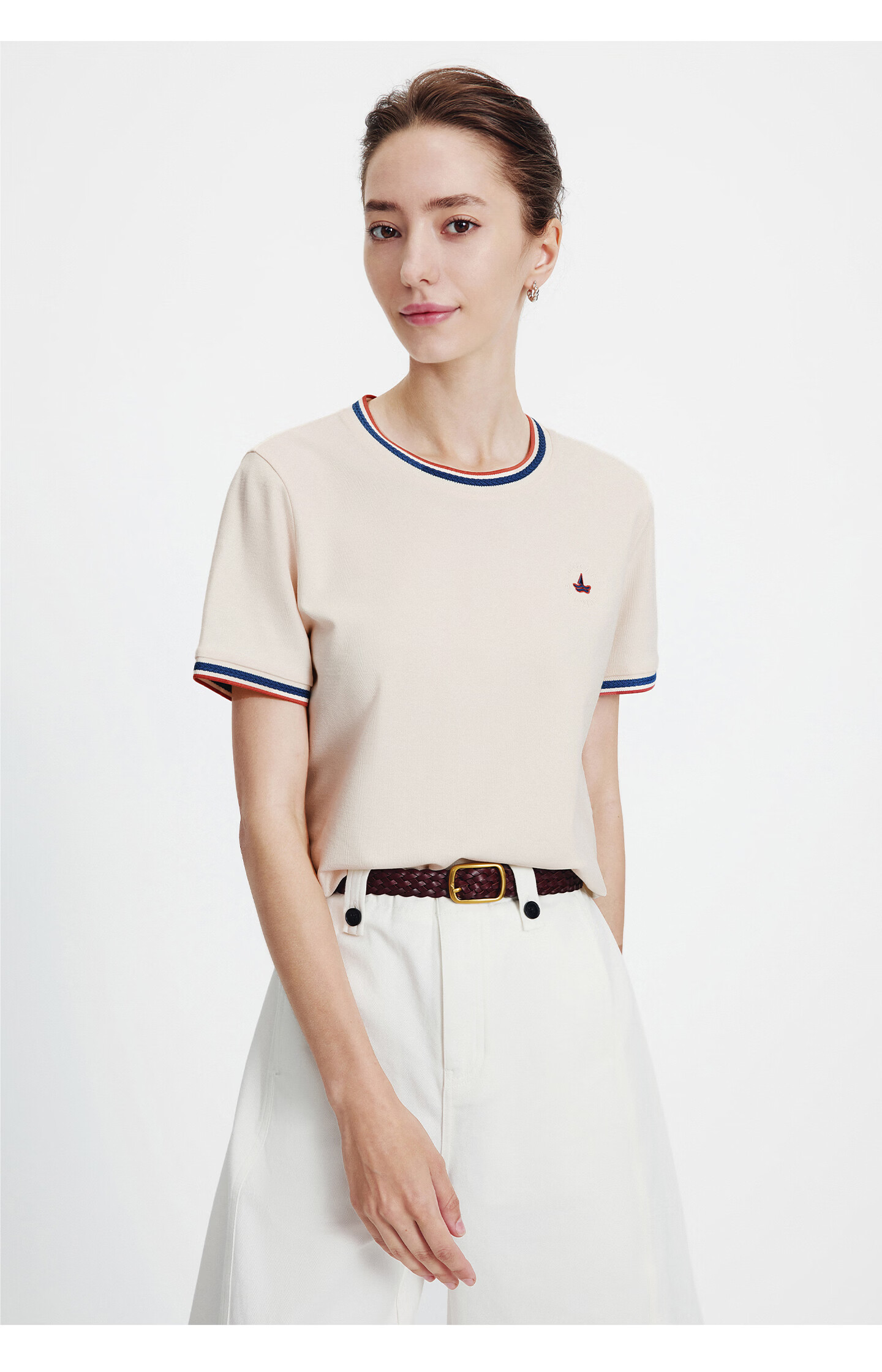 Navigare Small Sailboat Antibacterial Short Sleeve T-Shirt for Women 2026 New Mosquito-Repellent Commuter Casual Crew Neck Top 2325506501 12