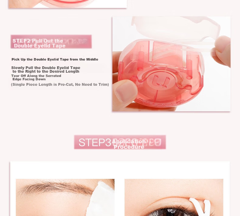 Unny Club Donut Double Eyelid Tape M-Shaped 150pcs Invisible Transparent Triangular Natural Seamless Eyelid Shaping for Women 2