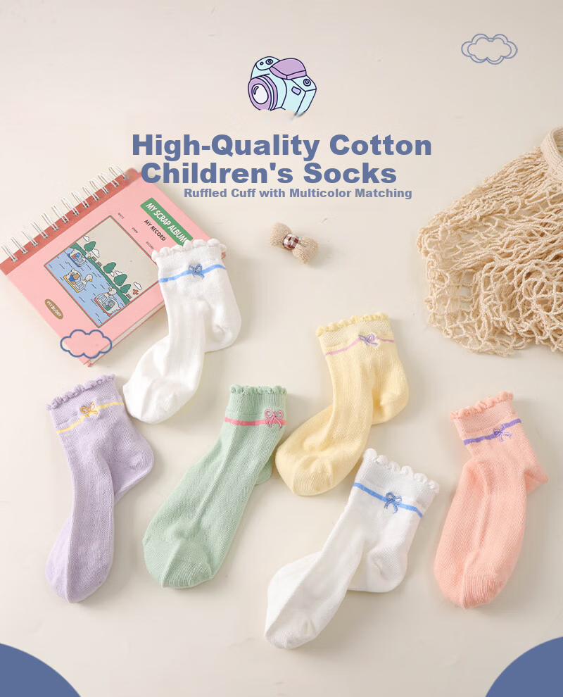 Cotton Lace Children's Socks Baby Kids Odor-Resistant Breathable Sweat-Absorbing Socks 1