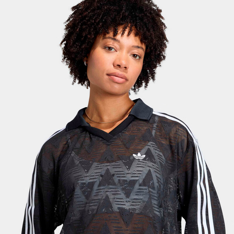 Adidas Originals Women's LACE JSY Short Sleeve Top KD0344 Black M 6