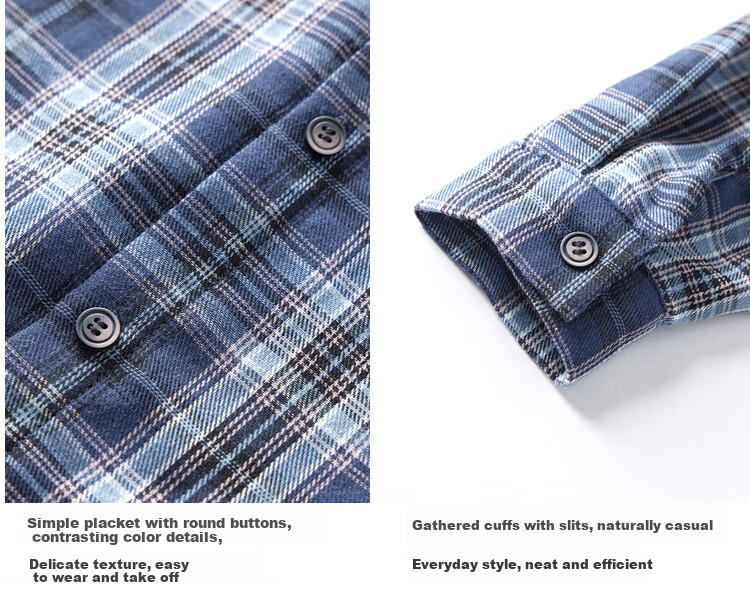 Duoduo Home [Salt Style Literary] Boys' Shirt 2026 Spring Autumn Stylish Fresh Blue Plaid Long Sleeve Pure Cotton Top 4