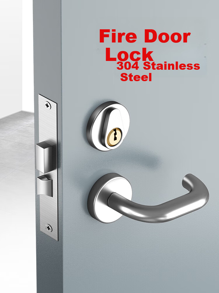 Chugong 304 Stainless Steel Fire Door Lock Universal Fire Safety Passage Handle Lock 304 Fireproof Lock with 3 Keys 1