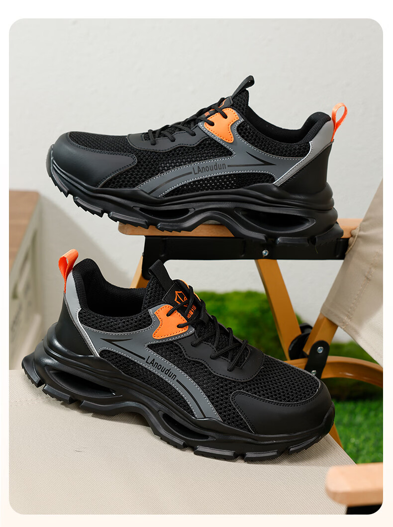 Blue Owl Shield Men's Insulated Electrician Safety Shoes Anti-Smash Toe Anti-Puncture Breathable Ultra-Lightweight Work Shoes D212TKB Size 37 11