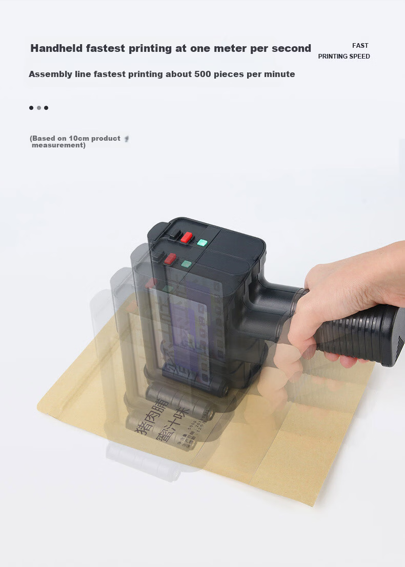 Depuda Handheld Inkjet Printer New Generation Automatic Production Date Coding Machine for Cartons Small Intelligent Electronic Food Packaging Bag Shelf Life Date Coder Quick-Dry Ink Cartridge 9