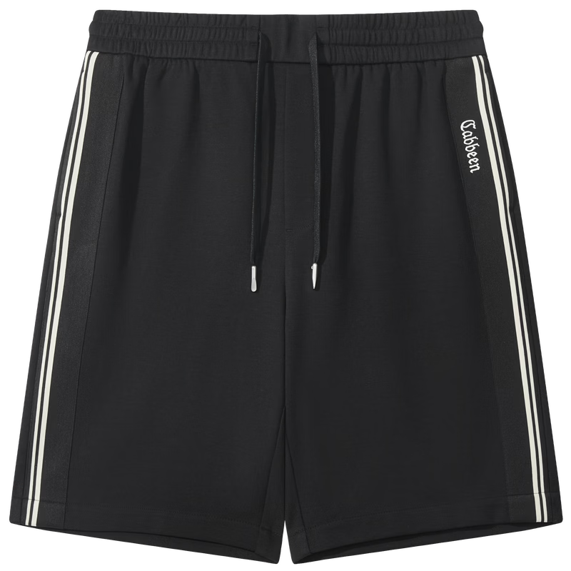 CABBEEN 300G Healthy Fabric Men's Shorts with Side Seam Exquisite Webbing Splicing Durable Knit Shorts Summer 2026