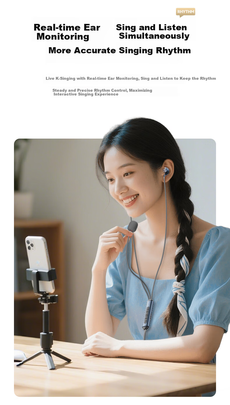 Quanmin K Ge Tencent Music Co-Branded Bluetooth Live Computer Sound Card Speaker Karaoke Wired Control Earphone Microphone with Ear Return Scoring Singing Recording KPods SE Live White 8