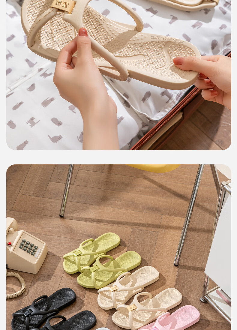 Ganmai Travel Foldable Slippers Unisex Business Trip Essential Hotel Non-Slip Portable Sandals Khaki Size 37-38 15