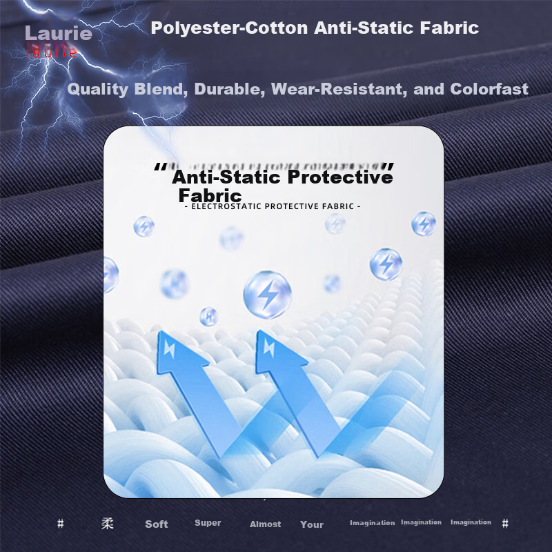 Laurie Anti-Static Workwear Men's Reflective Durable Work Jacket Electric Welding Power Labor Protective Suit Auto Repair Construction Engineering Uniform Customizable