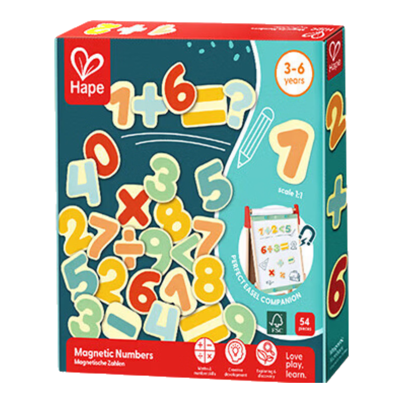 Hape (Germany) Magnetic Sticker Toy, Early Education Enlightenment, Kindergarten Teaching Aid, Number Magnetic Stickers, Gift for Ages 1-3 E2007