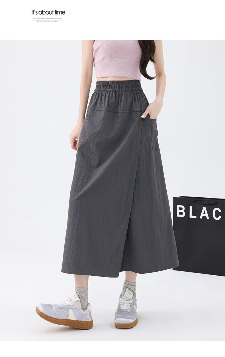 Langsha Women's Summer Workwear Skirt Pants New Small Size Casual Loose Slim Wide-Leg High-Waist Cool Yamamoto Pants 11