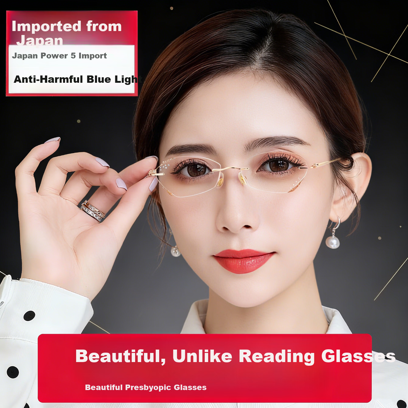 Chuangguo Japanese Imported Reading Glasses for Women High-Definition Blue Light Blocking Authentic Premium Brand JD Self-Operated Famous Brand