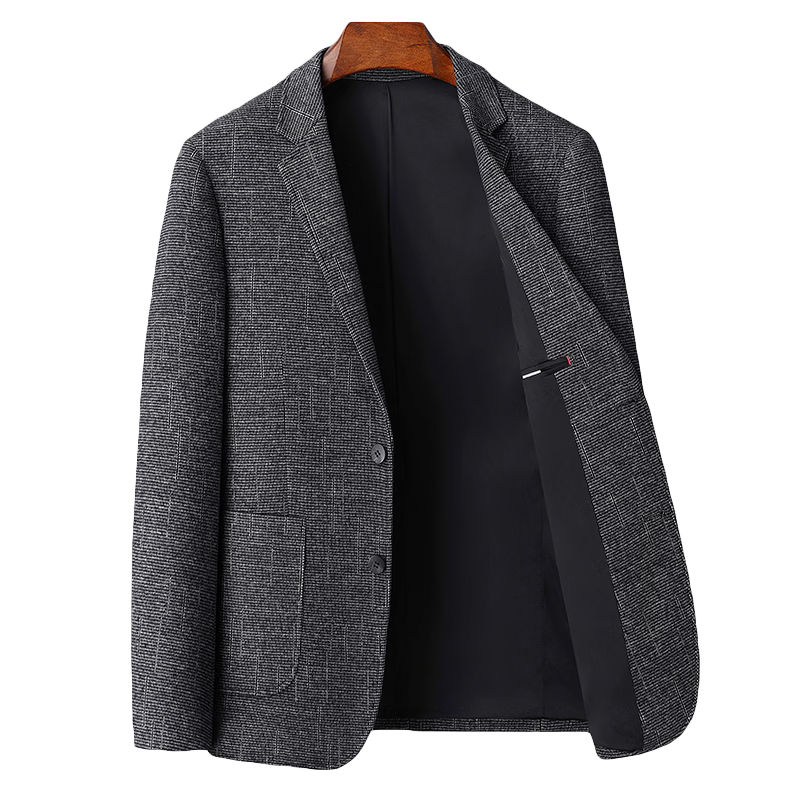 ROMON Men's Suit Jacket for Autumn Business Slim Fit Professional Formal Wear Wedding Attire