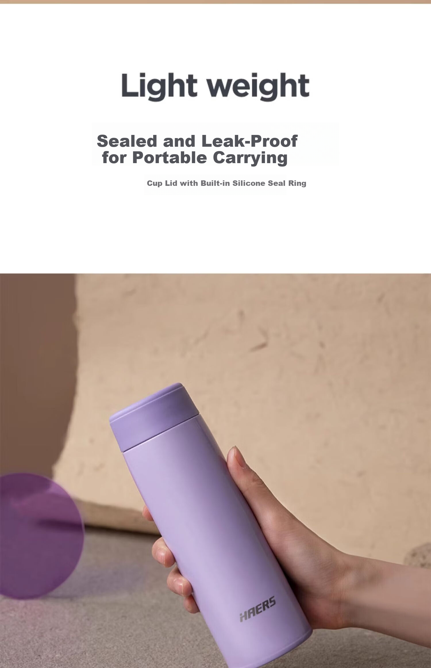 HAERS All-Steel Insulated Water Bottle for Men and Women Students 316 Stainless Steel Pearl Black 350ml 10