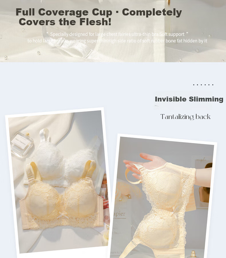 Mankejiao Women's Large Bust Minimizing Full Coverage Thin Adjustable Plus Size Corrective Bra 2