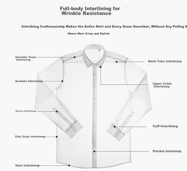 Shanshan [200-Thread Mulberry Silk DP Non-Iron] Men's Long Sleeve High-End Luxury Shirt Light Gray Houndstooth 43 5