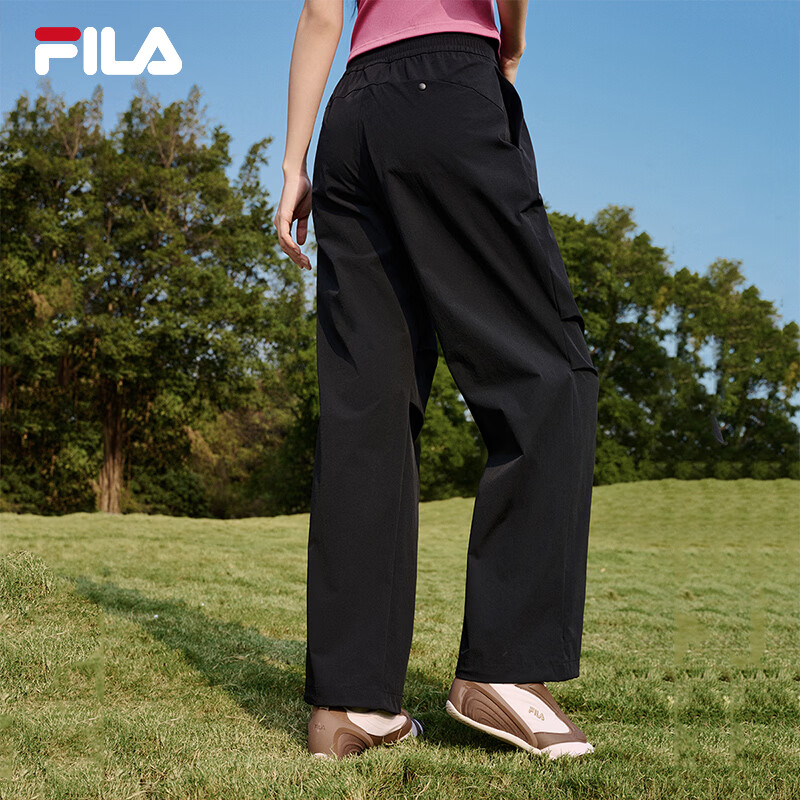 FILA Official Women's Woven Long Pants 2026 Summer New Moisture-Wicking Quick-Dry Sun-Protective Cargo Pants