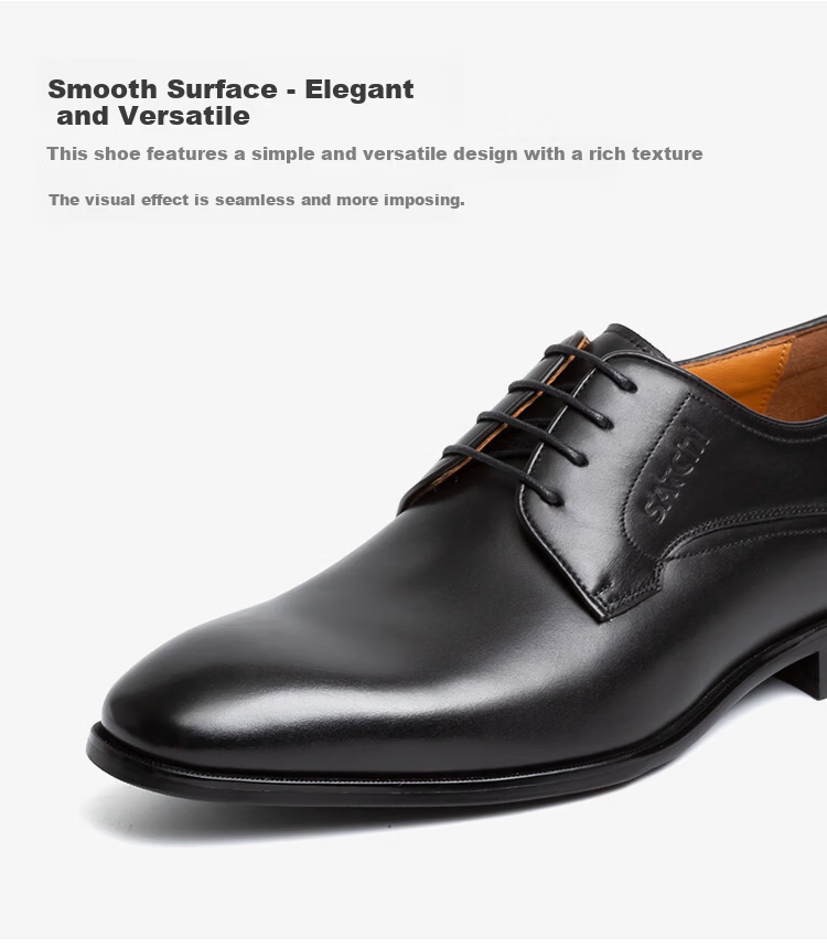 SATCHI Men's Fashion Wedding Shoes Business Formal Derby Leather Shoes 752281179Z Black Size 41 2